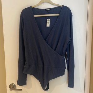 NEW Express Blue Wrap Bodysuit